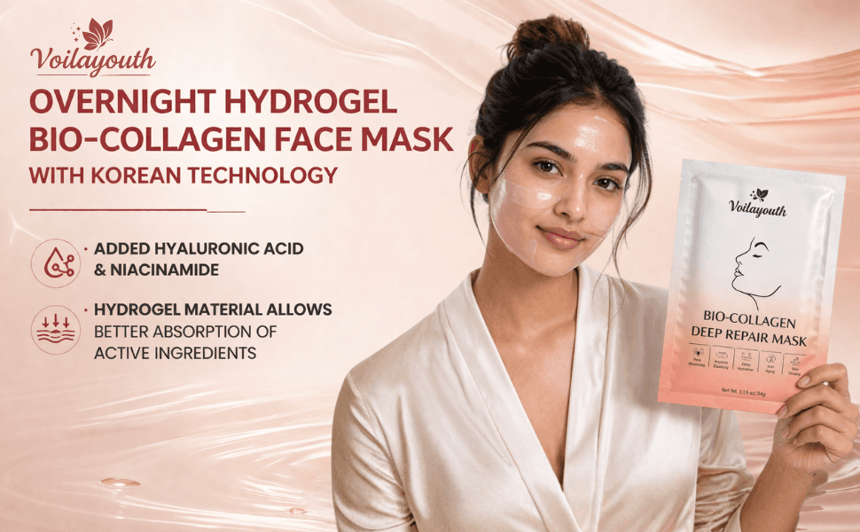 Deep overnight hydration Oat & Honey Bio-Collagen Deep Repair Mask resting on a calm bedside setting